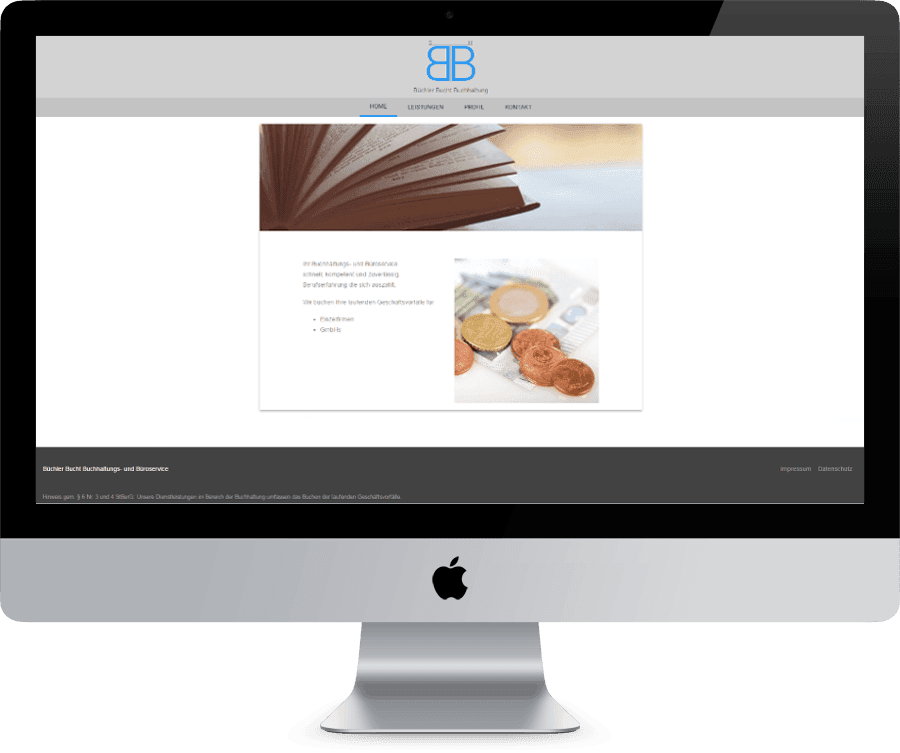 Responsive Website auf einem Desktop-Monitor – Webdesign von XiphWork aus Nürnberg